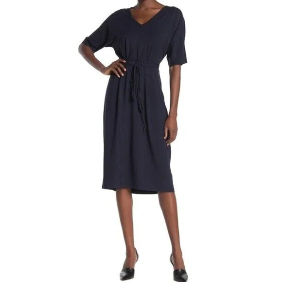 Vince | Dresses | Vince Short Sleeve Tie Waist Jersey Dress Navy Blue Bb26 | Poshmark Vince | Dresses | Vince Short Sleeve Tie Waist Jersey Dress Navy Blue Bb26 | Poshmark